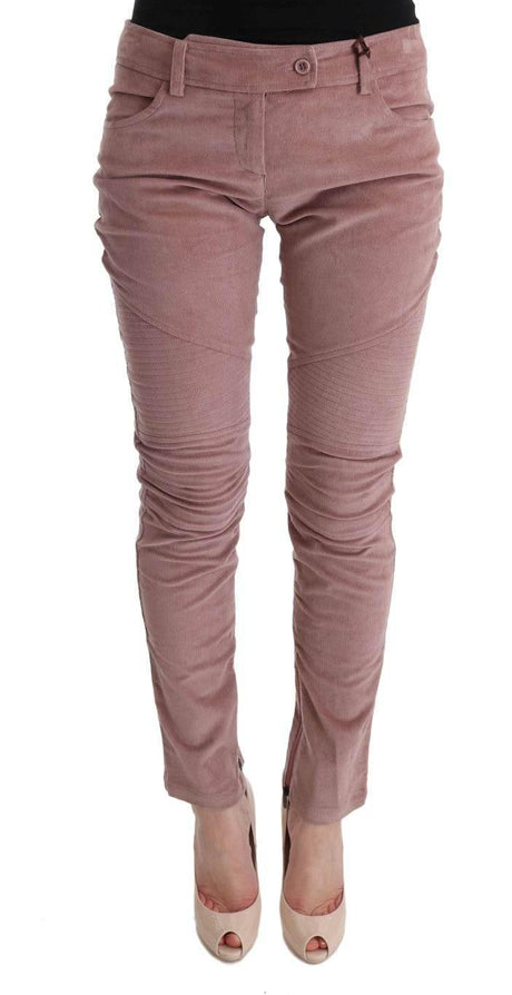 Ermanno Scervino Pink Velvet Cropped Casual Pants - Hilstor