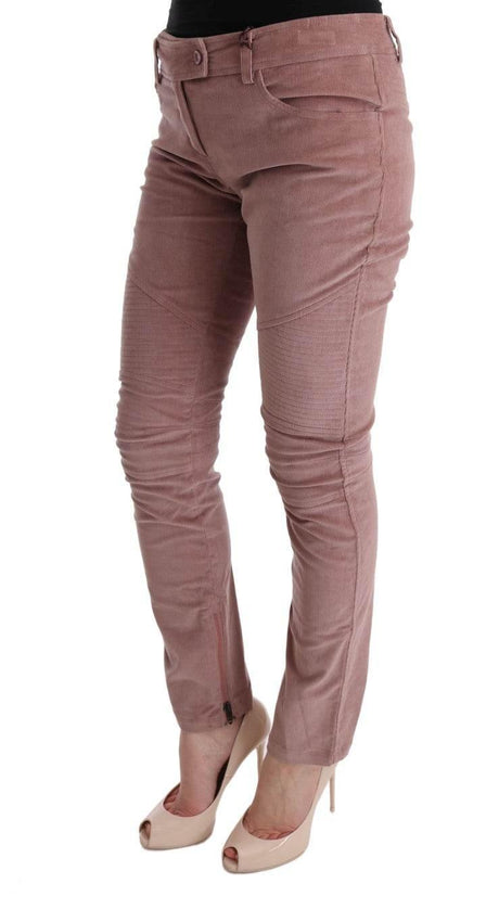 Ermanno Scervino Pink Velvet Cropped Casual Pants - Hilstor