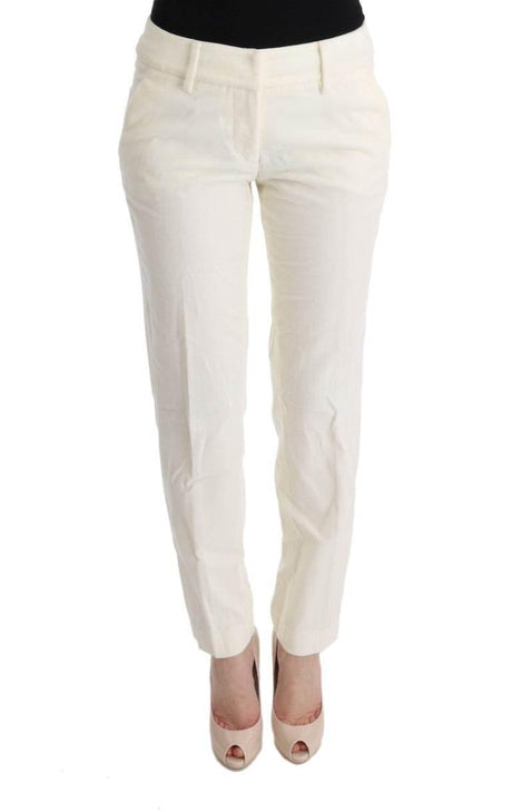 Ermanno Scervino White Cotton Regular Fit Casual Pants - Hilstor