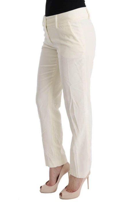 Ermanno Scervino White Cotton Regular Fit Casual Pants - Hilstor