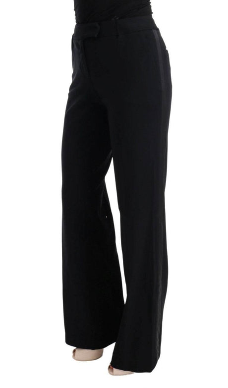 Ermanno Scervino Black Viscose Flare Bootcut Pants - Hilstor