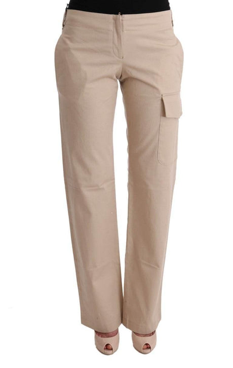 Ermanno Scervino Beige Cotton Wool Regular Fit Pants - Hilstor