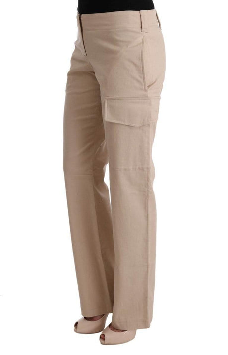 Ermanno Scervino Beige Cotton Wool Regular Fit Pants - Hilstor