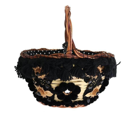 Dolce & Gabbana Beige Straw Snakeskin Pom Pom Crystal AGNESE Bag - Hilstor