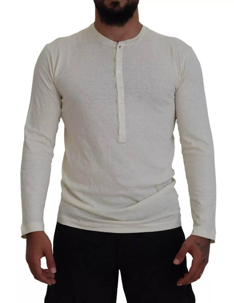 Dsquared² Beige Cotton Linen Long Sleeves Pullover Sweater - Hilstor