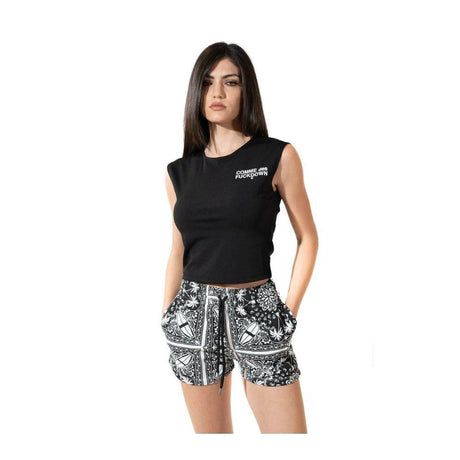Comme Des Fuckdown Chic Monochrome Palms Cotton Shorts - Hilstor