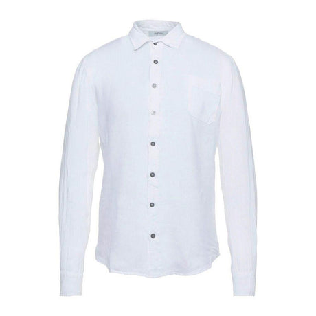 Alpha Studio Elegant White Linen Shirt for Men - Hilstor