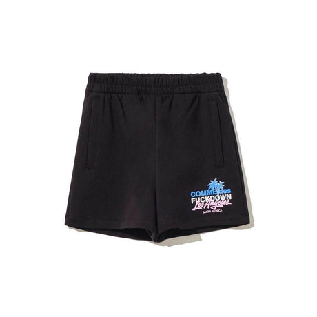 Comme Des Fuckdown Chic Black Cotton Shorts with Side Pockets - Hilstor