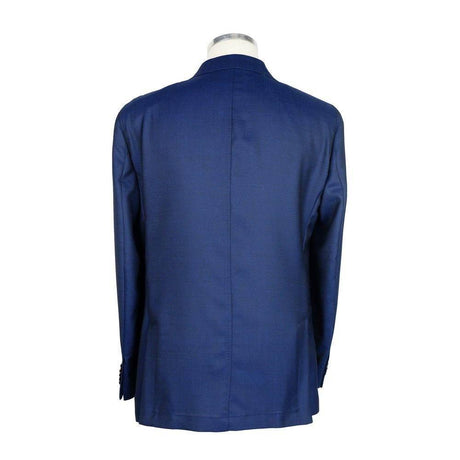 Emilio Romanelli Blue Wool Men Blazer - Hilstor