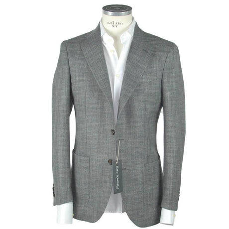 Emilio Romanelli Gray Wool Men's Blazer - Hilstor