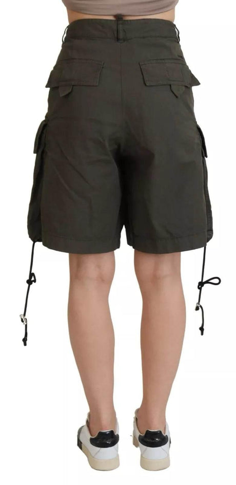 Dsquared² Green High Waist Cargo Bermuda Women Shorts - Hilstor