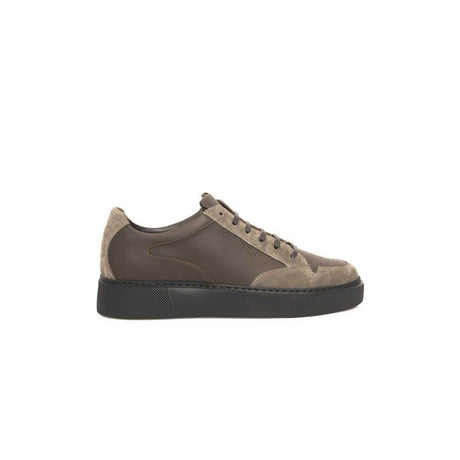 Cerruti 1881 Beige Leather Men Sneaker - Hilstor