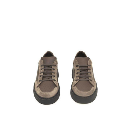 Cerruti 1881 Beige Leather Men Sneaker - Hilstor