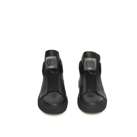 Cerruti 1881 Black Calfskin Men Sneaker - Hilstor