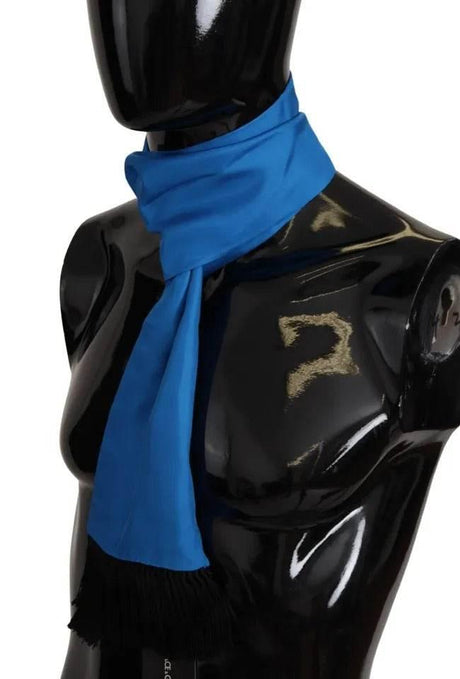 Dolce & Gabbana Royal Blue Scarf Neck Wrap Shawl Silk Scarf - Hilstor
