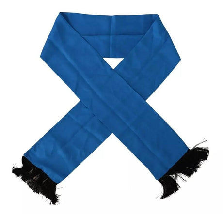 Dolce & Gabbana Royal Blue Scarf Neck Wrap Shawl Silk Scarf - Hilstor