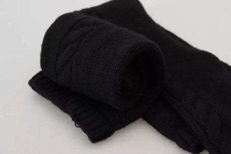 Dolce & Gabbana Black Wool Knit Calf Long Women Accessory Socks - Hilstor