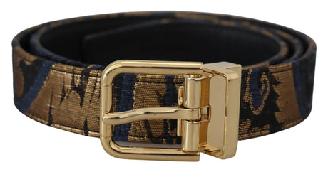 Dolce & Gabbana Multicolor Jacquard Leather Logo Buckle Belt - Hilstor