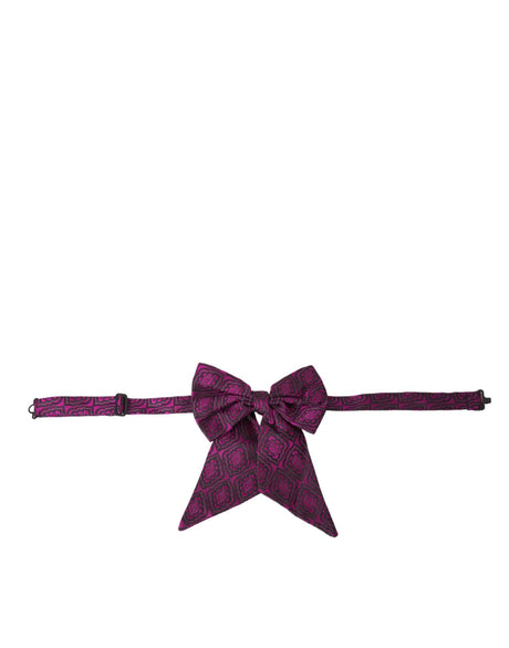 Dolce & Gabbana Purple Ribbon Silk Adjustable Neck Men Bow Tie - Hilstor