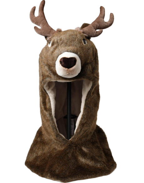 Dolce & Gabbana Brown Deer Faux Fur Whole Head Hat - Hilstor