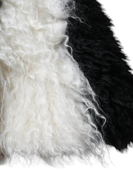 Dolce & Gabbana Black White Stripes Mohair Fur Bucket Hat - Hilstor