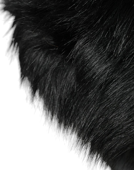 Dolce & Gabbana Black Faux Fur Womens Bucket Hat - Hilstor