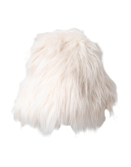 Dolce & Gabbana White Acrylic Fur Womens Bucket Hat - Hilstor