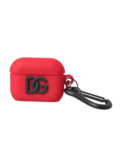 Dolce & Gabbana Red Silicone Rubber Logo Embossed Airpods Case - Hilstor
