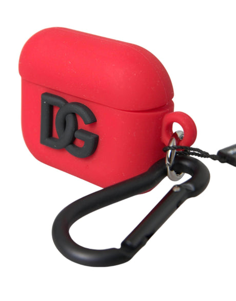 Dolce & Gabbana Red Silicone Rubber Logo Embossed Airpods Case - Hilstor