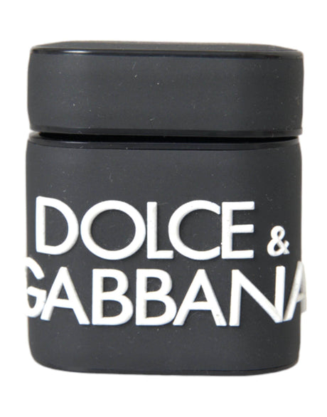 Dolce & Gabbana Black White Silicone Embossed Logo Airpods Case - Hilstor