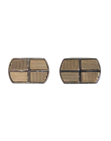 Dolce & Gabbana Silver Gold Plated Metal Brass Pin Cufflinks - Hilstor