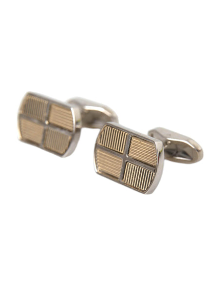 Dolce & Gabbana Silver Gold Plated Metal Brass Pin Cufflinks - Hilstor
