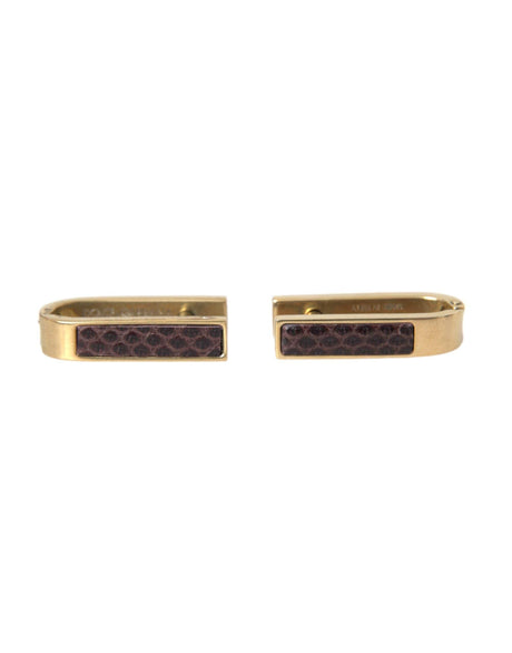 Dolce & Gabbana Gold Plated Metal Brass Pin Men Cufflinks - Hilstor