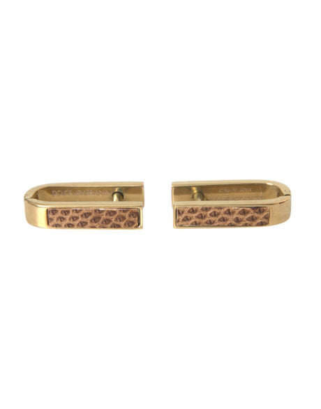 Dolce & Gabbana Gold Plated Metal Brass Pin Men Cufflinks - Hilstor
