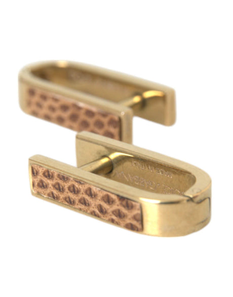 Dolce & Gabbana Gold Plated Metal Brass Pin Men Cufflinks - Hilstor