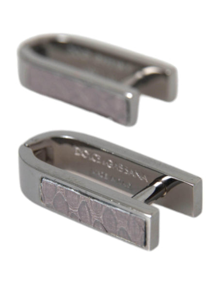 Dolce & Gabbana Silver Plated Metal Brass Pin Men Cufflinks - Hilstor