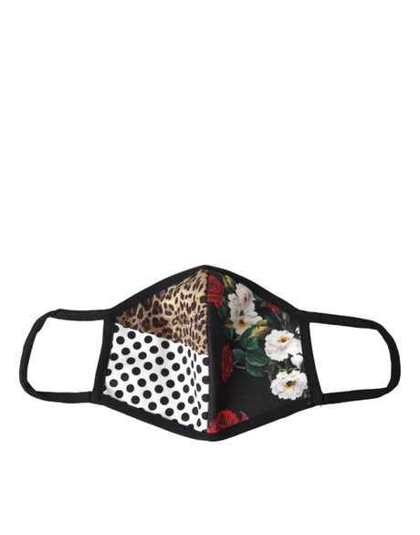 Dolce & Gabbana Multicolor Leopard Floral Elastic Ear Strap Face Mask - Hilstor