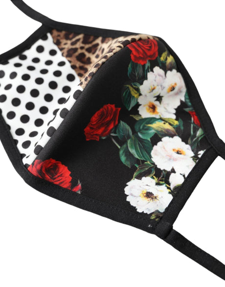 Dolce & Gabbana Multicolor Leopard Floral Elastic Ear Strap Face Mask - Hilstor