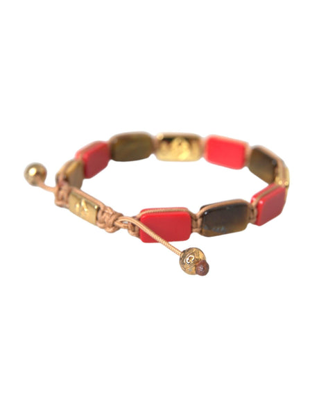 Nialaya CZ Tiger Eye Red Coral 925 Silver Men Bracelet - Hilstor