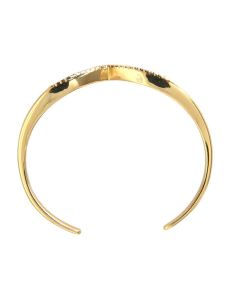 Nialaya Arched Wing Cuff Skyfall Gold CZ 925 Bracelet - Hilstor
