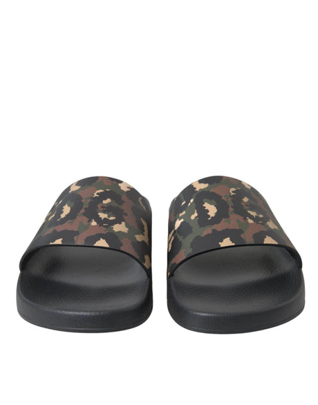 Dolce & Gabbana Multicolor Camouflage Leather Beachwear Men Shoes - Hilstor