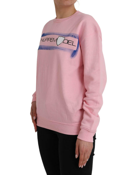 Philippe Model Pink Cotton Logo Print Long Sleeves Pullover Sweater - Hilstor