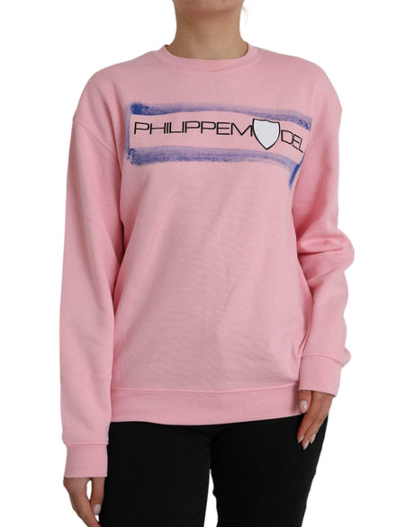 Philippe Model Pink Cotton Logo Print Long Sleeves Pullover Sweater - Hilstor