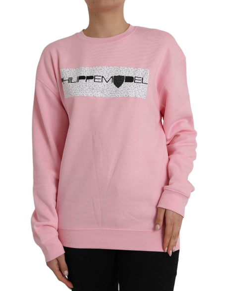 Philippe Model Pink Cotton Logo Print Long Sleeves Pullover Sweater - Hilstor