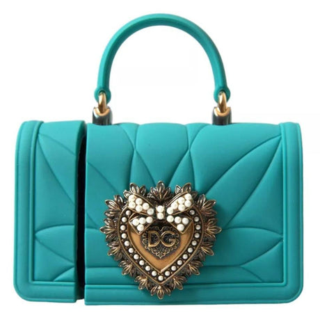 Dolce & Gabbana Turquoise Silicone Devotion Heart Cover Hand Bag Airpods Case - Hilstor