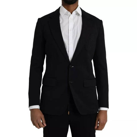 Dolce & Gabbana Blue Wool Notch Single Breasted Coat Blazer - Hilstor