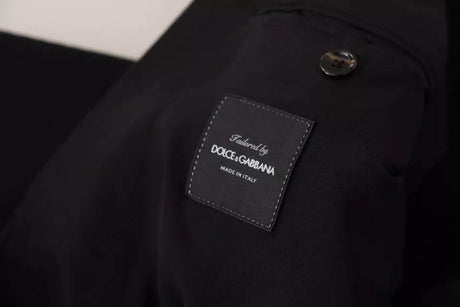 Dolce & Gabbana Black Wool Slim Fit Coat Jacket Blazer - Hilstor