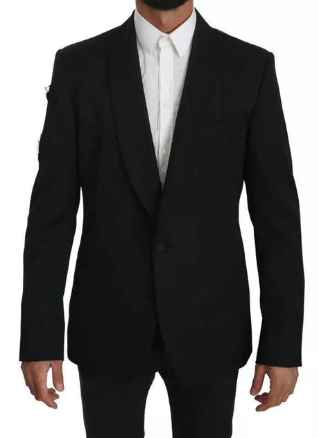 Dolce & Gabbana Black Single Breasted Formal Coat Blazer - Hilstor
