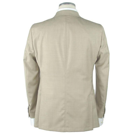 Emilio Romanelli Beige Wool Men's Blazer - Hilstor