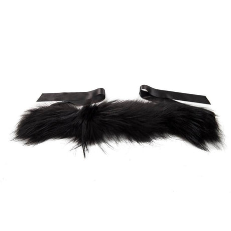 BYBLOS Black Raccoon Fur Women Neck Warmer - Hilstor